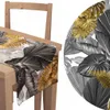 Tischläufer mit Muster 40 x 120 cm Große Blätter Grau Gelb Produktbild-Vorschau 2