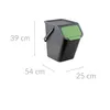 Abfallbehälter Grün 25 Liter mit Deckel, Maße: 38 x 25 x 39 Produktbild-Vorschau 2
