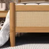 Massivholzbett CEFIRA 140x200 cm mit Rattangeflecht, Eiche Produktbild-Vorschau 5