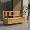 Gartentruhe Sitzbank Braun Holzbox Auflagenkiste Produktbild-Vorschau 1