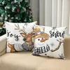 Set di 4 cuscini natalizi con renne 45x45cm bianco grigio Anteprima dell’immagine prodotto 6