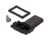 A disassembled sink drain assembly kit, including a screw, a gasket, and two plastic parts, laid out on a white background. Produktbild-Vorschau