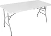 A white folding table with gray metal legs on a white background. Náhľad obrázku produktu