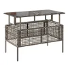 4-tlg. Garten-Sofagarnitur mit Kissen Grau Poly Rattan Glas Produktbild-Vorschau 7
