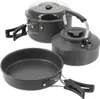 3 teiliges Kochset Angeln Outdoor Camping Teekanne Kochtopf Produktbild-Vorschau 1