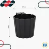A black hanging planter pot with dimensions indicated by lines and text. Náhľad obrázku produktu