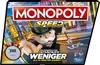 The image shows the front of a Monopoly Speed board game box, featuring the game's mascot and promotional text. Produktbild-Vorschau