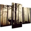 Triptychon auf leinwand waldtiere 120x80 cm Feeby braun Produktbild-Vorschau 1