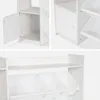 Collage of images showing different views of a white storage unit with drawers. Produktbild-Vorschau
