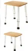 Two adjustable height shower stools with bamboo seats and silver legs are shown against a white background. Anteprima dell’immagine prodotto