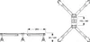 Technical drawing with dimensions of a shower tray support system. Anteprima dell’immagine prodotto