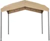 A tan canopy tent with gray metal poles, shown from the front on a white background. Produktbild-Vorschau