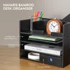 Navaris Schreibtisch Organizer Ablage aus Bambus - Produktbild-Vorschau 7