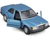 A blue Mercedes 190E model car with its doors open, shown from a slightly elevated front-left angle against a white background. Náhled obrázku produktu