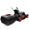 A black and red electric lawnmower is shown from a side angle on a white background. Produktbild-Vorschau