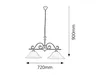 A line drawing of a chandelier with dimensions indicated. Produktbild-Vorschau