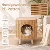 DOMKIET KATZE COSTWAY, rattanowy domek dla kota z Podgląd zdjęcia produktu 5