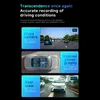 Marketing image showing different camera views of a dashcam. Produktbild-Vorschau