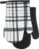 Set de gants de cuisine avec aimant Checks black grid Voir les images du produit 1