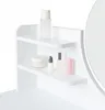 Schminktisch MRDT08-W, weiß, aus MDF, mit Spiegel (Ø 40 cm) Produktbild-Vorschau 7