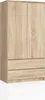 A light brown wooden wardrobe with two doors and two drawers. Produktbild-Vorschau