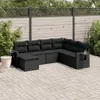 7-tlg. Garten-Sofagarnitur mit Kissen Schwarz Poly Rattan Produktbild-Vorschau 2