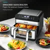 Heißluftfritteuse 2x5L, Airfryer Doppelkammer Einkammer Produktbild-Vorschau 12