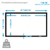 Diagram showing the dimensions of a projection screen with measurements in centimeters and weight. Produktbild-Vorschau
