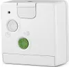 A white travel alarm clock with green accents is shown against a white background. Anteprima dell’immagine prodotto