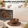 Sada nádobí Mica Decorations Nusa, hnědá, 12 dílů – talíře Náhled obrázku produktu 18