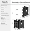 Product information and dimensions for a foldable shopping trolley. Náhled obrázku produktu