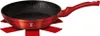 A red Berlinger Haus granitpfanne (granite pan) with a black speckled interior, placed on a red heat-resistant mat. Náhled obrázku produktu