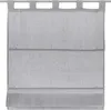 A gray linen Roman blind with tabs is shown hanging against a white background. Produktbild-Vorschau