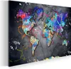 Pop Art Weltkarte Street Art Wandbild Leinwandbild Produktbild-Vorschau 1