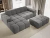 Sofa mit Hocker, Couch L-Form, Veloursstoff, Links Sofa, Produktbild-Vorschau 2