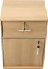 A top-down view of a light wood-grain filing cabinet with a drawer and a cabinet door, both with locks and keys. Anteprima dell’immagine prodotto