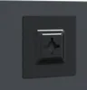 A close-up view of a black wall mount with a keyhole slot. Produktbild-Vorschau