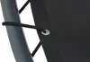 A close-up of a black fabric material attached to a gray pole with black cord. Produktbild-Vorschau