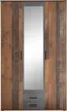 A full-front view of a wardrobe with a mirror and drawers. Produktbild-Vorschau