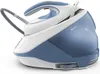 A blue and white Tefal steam iron station is shown from a side angle against a white background. Náhľad obrázku produktu