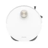 A top-down view of a white robot vacuum cleaner on a white background. Produktbild-Vorschau