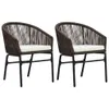 vidaXL Gartenstühle 2 Stk. Braun PE-Rattan -  Gartenstühle Produktbild-Vorschau 11