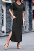 Langes Damenkleid mit überschnittenen Schultern, Produktbild-Vorschau 4