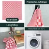 6er Set Geschirrtücher, 65x65 cm, 100% Baumwolle, rot Produktbild-Vorschau 3