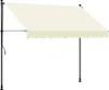 Zaťahovacia markíza krémová 250x150 cm látka a oceľ Náhľad obrázku produktu 1