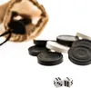 A backgammon set with checkers and dice spilled from a pouch on a white background. Voir les images du produit