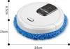 A white robotic vacuum cleaner with a blue mop attachment is shown on a white background. Dimensions are indicated with lines and text. Náhled obrázku produktu