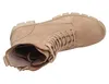 A top-down view of a single brown lace-up boot. Produktbild-Vorschau