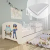 Detská posteľ 80x160 cm s matracom a zásuvkou, ochranou Náhľad obrázku produktu 1