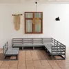 9-tlg. Garten-Lounge-Set Grau Kiefer Massivholz Produktbild-Vorschau 2
